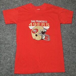 San Francisco 49ers Vintage Tee 80's Trench Football‎ Team Helmet Shirt Youth L